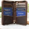 Polare Full Grain Leather Family Travel Passport Wallet and Documents Organizer RFID Blocking Case Holder Fits 6 Passports (Dark Brown) - Image 4