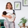 Baby Sling Carrier Newborn to Toddler, Adjustable Easy Baby Carrier Sling Wrap for Easy Wearing Carrying, Toddler Carrier Sling Ideal for Baby Registry Carrying 7-45 lbs, White - Image 7