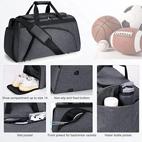 BERTASCHE Gym Bags for Men, 50L Large Gym Bag with Shoe Compartment, Sports Workout Duffel Bag, Travel Duffle Bag for Men and Women, Weekender Overnight Bag - Image 3