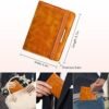 Caweet Passport Holder and Vaccine Card Holder Combo RFID Blocking Leather Vaccination Card Wallet with Elastic Band Closure, Brown - Image 4