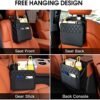 2Pack Car Seat Back Hanging Bag Car Document Holder Multi-Pocket Bottle Bag Storage Waterproof Pu Leather Box Organizer Travel Tidy Pouch Pocket Kids - Image 4