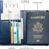 Passport Holder and Card Slot Combo RFID Blocking Leather Travel Passport Wallet for Men and Women US Passport Cover, Blue - Image 2
