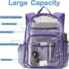 Clear Backpack Heavy Duty Pvc Bookbag for School - See Through Transparent Stadium Approved Backpacks for Women Concert Sport Venues Work Travel,Purple - Image 4