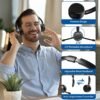 Bluetooth Headset with AI Noise Canceling Microphone, Stereo HiFi Bluetooth Headphones, Wireless Headset with USB Dongle for Computer Office Call Center Skype Zoom Meeting Trucker - Image 3