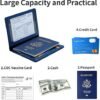 Passport Holder Cover Wallet Case RFID Blocking Leather Card Slot Travel Accessories Documents Organizer Protector for Women Men, Navy Blue - Image 3