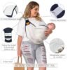 Baby Sling Carrier Newborn to Toddler, Adjustable Easy Baby Carrier Sling Wrap for Easy Wearing Carrying, Toddler Carrier Sling Ideal for Baby Registry Carrying 7-45 lbs, White - Image 2