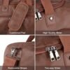Travel Bag with Shoe Pouch,Weekender Overnight Bag Waterproof Leather Large Carry On Bag Travel Tote Duffel Bag - Image 3