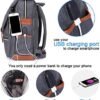 Modoker Vintage Laptop Backpack for Women Men,Travel Backpacks with USB Charging Port Fashion Backpack Fits 15.6Inch Notebook, Grey - Image 3
