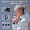 Bluetooth Headphones Wireless Earbuds Bass Stereo Sound with Wireless Charging Case 48H Playback Earphones LED Display With Built in Mic and Over Earhooks Waterproof Headset for Running Workout Sports - Image 6
