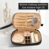 Abiudeng Large Makeup Bag,Double Layer Cosmetic Bag,Travel Makeup Bag,Leather Makeup Bag, Cosmetic Travel Bags,Portable Leather Toiletry Bag,Roomy Cosmetic Bag for Women and Girls - Image 5