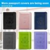 Passport and Vaccine Card Holder Combo, Leather Passport Wallet RFID Blocking with Elastic Strap & Pen Travel Passport Cover Case, Passport Holder with Vaccination Card Slot, Turquoise - Image 7