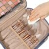 NISHEL Large Double Layer Travel Makeup Bag Women, Large Cosmetic Case, Organizer for Travel-Size Accessories Bottles, Brushes, Conditioner, and Skin Care Products, Aegean-Blue - Image 4