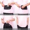 Money Belt for Travel Women Hidden Ginsco Slim RFID Blocking Passport Holder Unisex Travel Money Belt Under Clothes Anti Theft Travel Hidden Wallet for Travelling Workout Running Black 11'' - Image 9