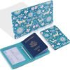 Passport and Vaccine Card Holder Combo, Passport Holder with Vaccine Card Slot, Passport Cover Case for Vaccination Card Protector, PU Leather RFID Blocking Travel Wallet (Sika deer) - Image 2