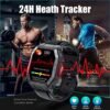Military Smart Watch for Men with Call (Answer/Make) Outdoor Tactical Sports Watch Rugged 1.85" HD Big Screen Fitness Tracker Heart Rate Sleep Monitor Smartwatch Compatible with Android iPhone Samsung - Image 6