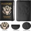 GDTK Leather Passport Holder Cover Case RFID Blocking Travel Wallet (Black) - Image 2