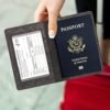 Passport Wallets and Vaccine Card Holder Combo,RFID Blocking Genuine Leather Passport Holder Cover Case with CDC Vaccination Card Slot, Leather Travel Documents Organizer Protector for Women - Image 2