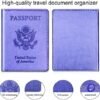 Passport Holder Cover Wallet Case for 2 Women Men Family, Passport Book Holders Covers Wallets Travel Must Haves Cruise Ship Essentials (pink & purple) - Image 5