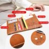 Passport Holder Men Rfid Blocking Passport Wallet Travel Document Holder Leather Travel Wallet with Elastic Strap & Zipper Slot Dual Travel Passport Holders Women - Image 4