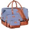 IBFUN Weekender Bags for Women, 21" Weekender Travel Bag, Travel Duffle Bag with Shoe Compartment Carry on Overnight Duffel Bag for Weekend Travel Business Trip, 3PCS