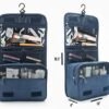 Portable Toiletry Bag for Women and Men, Travel Bag with Hanging Hook, Waterproof Makeup Cosmetic Bag Organizer Bathroom Storage Bag for Travel Accessories, Toiletries, Large Capacity(GRAY) - Image 2