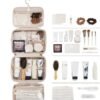 Portable Large Capacity Cosmetic Bag, Skincare Products, Makeup Brush Storage Bag, Double Layer Makeup Bag (Upgraded-White) - Image 7