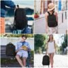 Black Backpack for Women Men,Casual School Backpack Teen Boys and Girls 15.6 Inch Laptop Bookbag with USB Charger for College High School Travel Business - Image 2