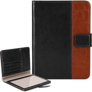 DTTO Passport Holder Cover Wallet, Premium PU Leather RFID Blocking Travel Wallet Case with Vaccine Card Slot for Women Men, Black Brown
