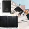 Passport Wallet, RFID Passport Holder Cover Travel Wallet with Multiple Organizer Pockets for ID/Cards/Money/Documents, PU Leather Passport Case Purse, International Travel Essentials (Black) - Image 6