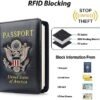 Passport Holder RFID Blocking Wallet Travel Leather Passport Cover for Women Men Waterproof Passport Wallets Must Haves 3D Metal Badge Travel Organizer Accessories - Image 2