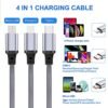 Multi Charger Cable Retractable USB Multiple Charging Cord with 2*iOS/Type C/Micro Port Adapter 4 in 1 Fast Charging Compatible Cell Phones Tablets Universal Use(2 Pack-3.3FT) - Image 5