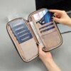 FINDCOZY Travel Portable Passport Holder Family, Women Document Organizer Wallet with Multiple Pockets for Credit Cards, Boarding Pass and Coins, Black - Image 4