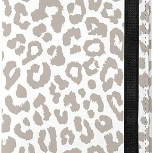 Cute Passport Holder and Holder Combo Passport Cover with RFID Blocking Women Men Compatible Wallet Credit Card Protector(Grey Leopard Cheetah Pattern)