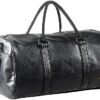 Weekender Oversized Travel Duffel Bag With Shoe Pouch, Leather Carry On Bag