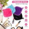 Orighty Makeup Remover Cloths 12 Pack, Makeup Removal Face Cleansing Cloth, Reusable Makeup Remover Pads Remove Instantly Dirt with Just Water, 5 x 5 in - Image 3