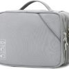 Travel Cable Organizer Bag, Electronic Accessories Case Portable Double Layer Cable Storage Bag for Cord,phone,Charger, Flash Drive,SD Card,Phone,Power Bank,Personal Items - Grey