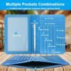 Passport and Vaccine Card Holder Combo, Leather Passport Wallet RFID Blocking with Elastic Strap & Pen Travel Passport Cover Case, Passport Holder with Vaccination Card Slot, Turquoise - Image 4