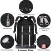 Della Gao Travel Laptop Backpack, Extra Large Anti Theft Backpack for Men and Women with USB Charging Port, Water Resistant Big Business Computer Backpack Bag Fit 17 Inch Laptop, Black - Image 5