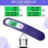 3 Pcs Digital Luggage Scale Portable Hanging Baggage Scale Travel Scale Luggage Weight Suitcase Scale Digital Handheld with Hook Straps Case 110 lb Capacity Weight Scale - Image 5