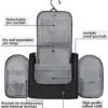 Fixwal Travel Toiletry Bag for Women and Men, Water-resistant Toiletry Bag for Men, Multi-organization Travel Toiletries Organizer Bag Dopp Kit Shaving Bag for Bathroom and Shower, Black - Image 2
