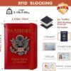 Passport Holder Cover Travel Wallet RFID Blocking Passport Wallets Family Passport Organization Personalized Wallet Case for Men and Women Travel Must Haves (Red) - Image 6