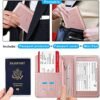 ACdream Passport and Vaccine Card Holder Combo with Zipper Pocket, Cover Wallet, Vaccination Card Slot, Leather Travel Documents Organizer Protector, RFID Blocking, for Women/Men, Rose Gold - Image 5