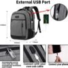 Travel Laptop Backpack, Business Anti Theft Durable Laptop Backpack with USB Charging Port, Water Resistant College Computer Bag Gifts for Men Women Fits 15.6 Inch Notebook - Image 2