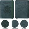 WALNEW Passport Holder with ID Card Name Tag Badge Slot, RFID Blocking Leather Passport Wallet, Passport Cover Travel Essentials for Women Men - Image 7