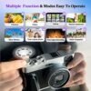 4K Digital Camera Auto Focus 48MP Vlogging Video Camera for YouTube Photography Cameras for Beginners Travel Portable Compact Point and Shoot Camera with Viewfinder Flash 32G Memory Card - Image 4