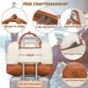 Wogarl 4PCS Weekender Bags for Women Large Overnight Bag Weekend Travel Duffel Bag Carry on Shoulder with Shoe Compartment Canvas Toiletry Bag for Travel Business Gym,Beige - Image 5