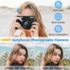 Digital Cameras for Photography, 4K 48MP Vlogging Camera for YouTube with 32GB Sd Card, 3'' 180° Flip Screen Compact Digital Video Camera with Flash, 2 Batteries, 16x Digital Zoom - Image 3