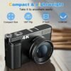 Digital Cameras for Photography, 4K 48MP Vlogging Camera for YouTube with 32GB Sd Card, 3'' 180° Flip Screen Compact Digital Video Camera with Flash, 2 Batteries, 16x Digital Zoom - Image 5