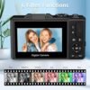 64MP Digital Camera for Photography and Video: 4K Vlogging Camera for YouTube with 3'' Flip Screen and 32GB TF Card, 16X Digital Zoom Digital Camera for Gift (Black) - Image 6