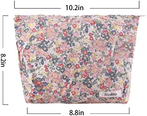 DSDFIDn Velvet Makeup Bag Cosmetic Bag for Women Large Capacity Canvas Makeup Bags Travel Toiletry Bag Accessories Organizer Purse - Image 2